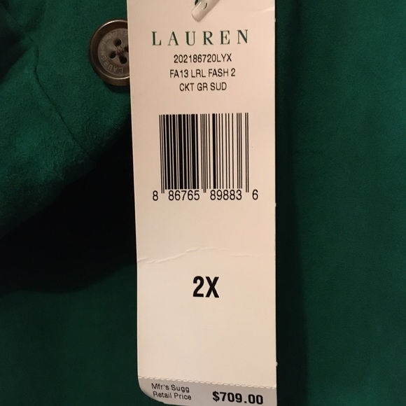 Lauren Ralph Lauren suede leather zip jacket. 2X. Orig $709.00. PRICE REDUCED!! - Picture 4 of 12